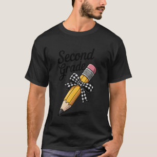 Hallo Tweede Klas Potlood Boog Leraar Student Teru T-shirt