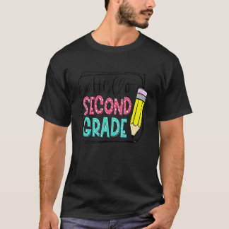 Hallo Tweede Klas Potlood Terug naar School Leraar T-shirt