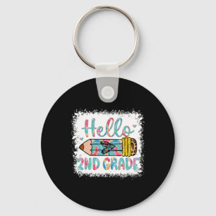 Hallo tweede klas terug naar school 2e klas studen sleutelhanger