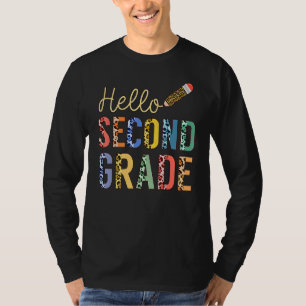 Hallo Tweede Klas Terug naar School Eerste Dag Lui T-shirt