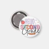 Hallo Tweede klas Terug naar School Magneet (Voorkant / Achterkant)