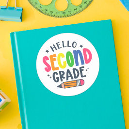 hallo tweede klas terug naar school ronde sticker