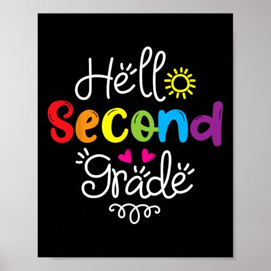 hallo Tweede rang Fun 2e graad Terug naar School G Poster (Voorkant)