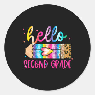 Hallo Tweedegraads luipaard stropdas kleurstof sch Ronde Sticker