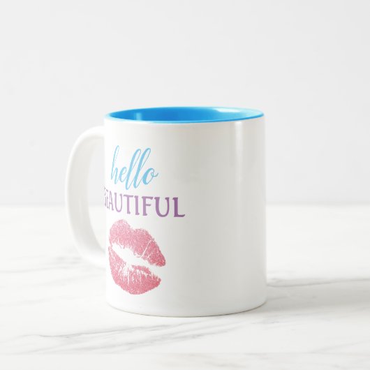 hallo tweekleurige koffiemok (Voorkant links)