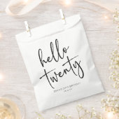 Hallo Twintig minimalistische 20e verjaardagsfeest Bedankzakje (Geknipt)