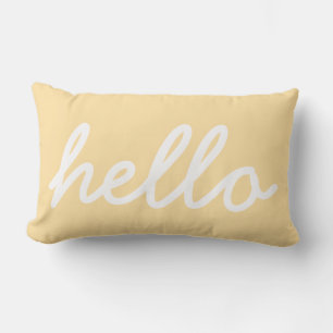 Hallo Typografie beige Kussen