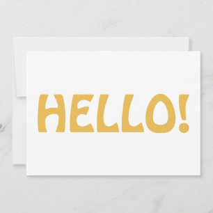 Hallo Typografie Modern Minimalistisch Trendy Geel Bedankkaart