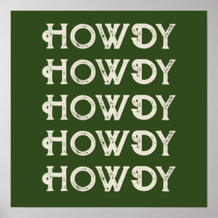 Hallo typografie Westerse muur Ranch Cabin Home Poster