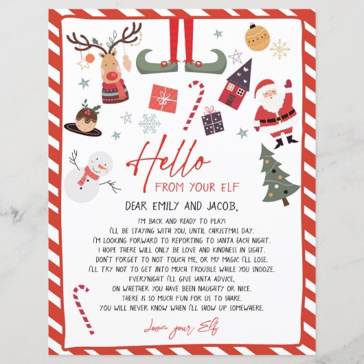 Hallo Uit Elf Aankomstbrief ben ik terug met kerst (Voorkant)