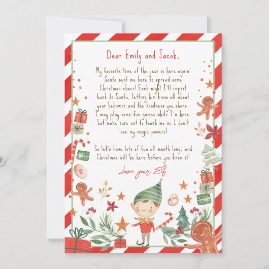 Hallo Uit Elf Aankomstbrief ben ik terug met kerst Kaart (Voorkant)