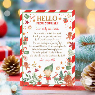 Hallo Uit Elf Aankomstbrief ben ik terug met kerst Kaart