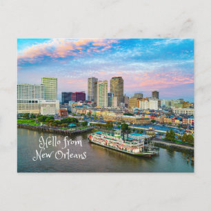hallo uit het Uitzicht van New Orleans City Briefkaart