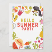 hallo Uitnodiging voor zomerfeest (Achterkant)