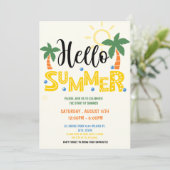 Hallo Uitnodiging voor zomerfeest (Staand voorkant)