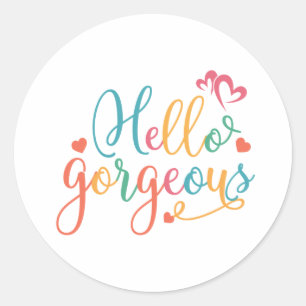 hallo uitstekende multi-kleuren ronde sticker