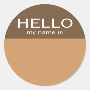 Hallo Unieke ID Mijn naam is - Koffie Chocolade Ronde Sticker