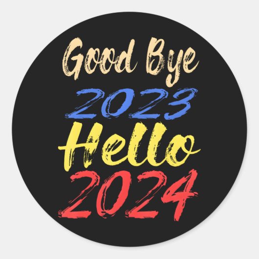 Hallo Vaarwel 2023 Ronde Sticker (Voorkant)