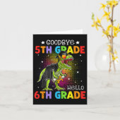Hallo Vaarwel 5e graad 6e graad Afstuderen T-rex Kaart (Gele Bloem)
