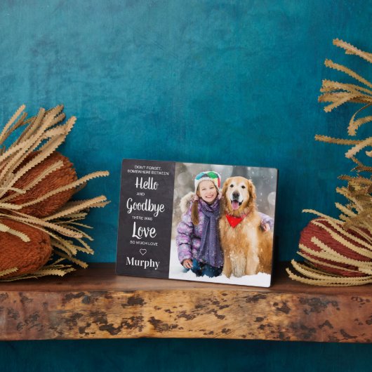 Hallo Vaarwel Huisdier Herdenking Aangepaste Honde Fotoplaat (Zijkant)