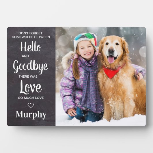 Hallo Vaarwel Huisdier Herdenking Persoonlijke Hon Fotoplaat (voorkant)