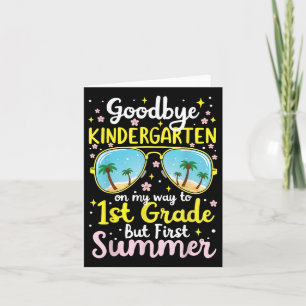 Hallo Vaarwel kleuterschool, eerste klas T-shirt v Kaart