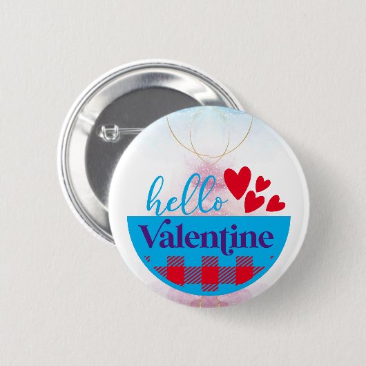 Hallo Valentijn Button Chique Groeten: (Voorkant /achterkant)