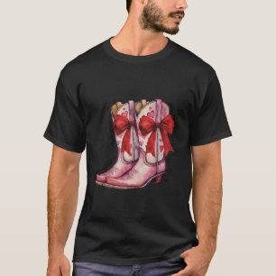 Hallo Valentijn Coquette Cowgirl Laarzen Vrouwen W T-shirt