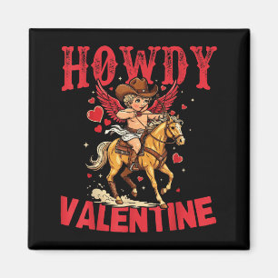 Hallo Valentijn Retro Hart Cowboyhoed Western Koe Magneet