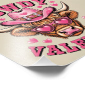 Hallo Valentijns Koe Valentijnsdag Coquette Liefde Foto Afdruk (Hoek)