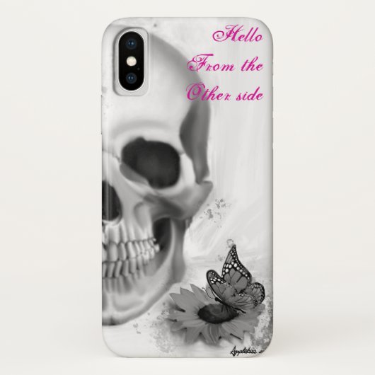 Hallo van andere kant schedel en bloem Case-Mate iPhone case (Achterkant)