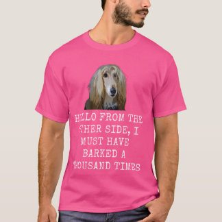 Hallo Van de andere kant grappige hond papa en hon T-shirt