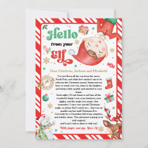 Hallo van Elf Aankomstbrief Ik ben terug Kerstmis Kaart