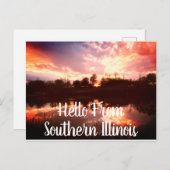 hallo van Southern Illinois Pond Sunset Briefkaart (Voorkant / Achterkant)