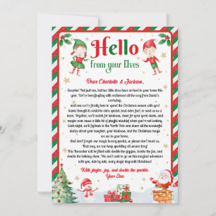 Hallo van uw elfen Kerstmis Aankomst Brief Kaart