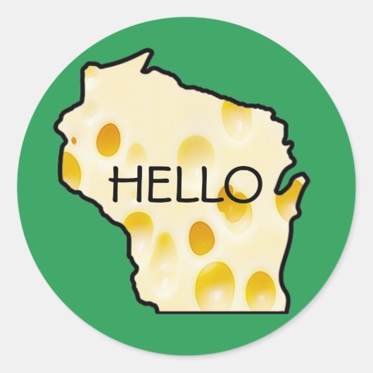 Hallo van Wisconsin Swiss Cheese Head Stickers (Voorkant)