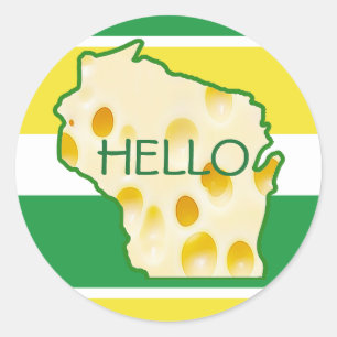 Hallo van Wisconsin Swiss Cheese Head Stickers