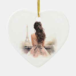 Hallo vanuit Paris Keramiek Hart Ornament
