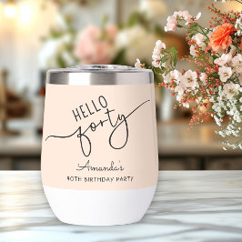 Hallo Veertig Modern Script Chic 40e Verjaardagsfe