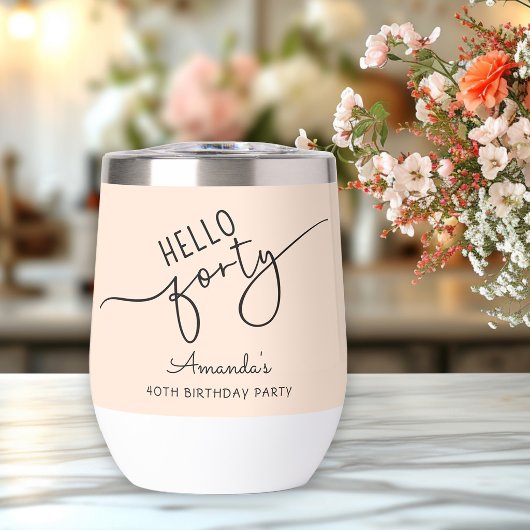Hallo Veertig Modern Script Chic 40e Verjaardagsfe