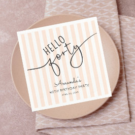 Hallo Veertig Modern Script Chic 40ste Verjaardags Servet