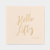 Hallo Veertig Vijftig Leeftijd Verjaardag Folie Servetten (Voorkant)