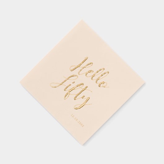 Hallo Veertig Vijftig Leeftijd Verjaardag Folie Servetten (Rechts)