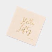 Hallo Veertig Vijftig Leeftijd Verjaardag Folie Servetten (Links)