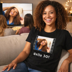 Hallo Verjaardag aangepaste foto film T-shirt