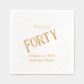 Hallo Verjaardagsfeest Vul je leeftijd in Folie Servetten (Voorkant)