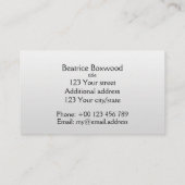 Hallo * Verloop één kleur zilver met aangepaste te Visitekaartje (Achterkant)