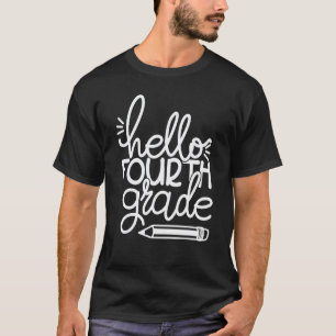 Hallo Vierde 4e Klas Potlood Terug naar School Ler T-shirt