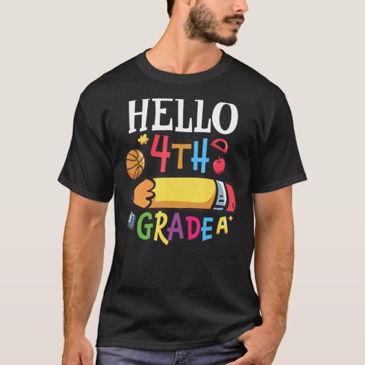 Hallo Vierde graad Leuke 4e graad 2 T-shirt (Voorkant)