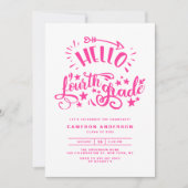 hallo vierde graad | Roze Afstuderen van de derde  Kaart (Voorkant)